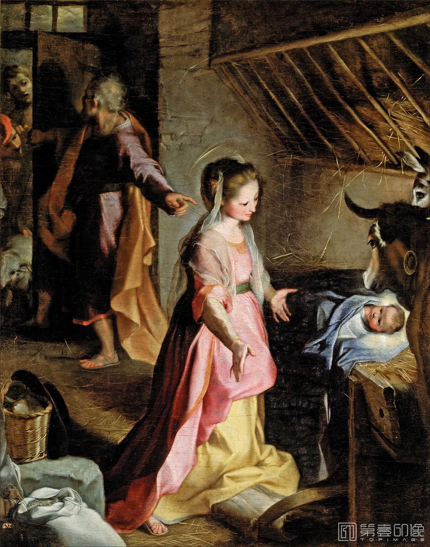 油画-西班牙普拉多美术馆油画藏画-Barocci, Federico-El Nacimiento-134cm x 105cm-0296